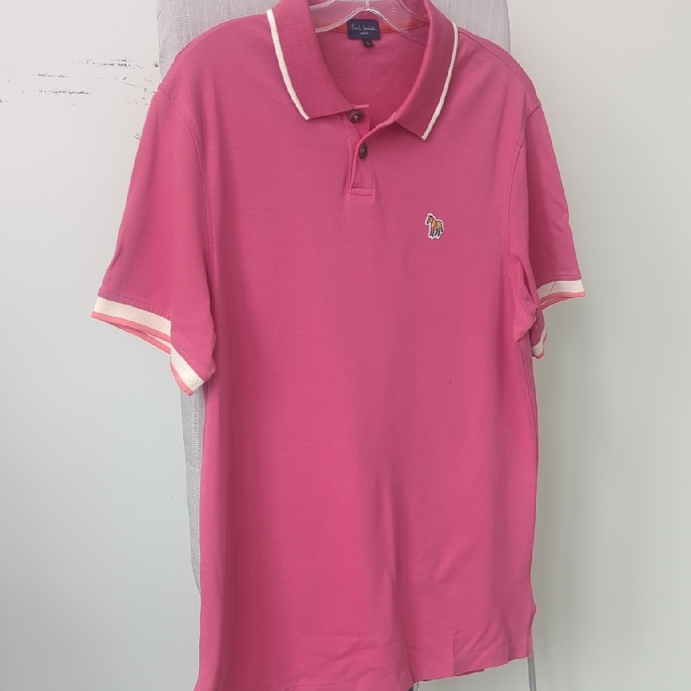 Paul Smith Slim Fit Vibrant Pink Polo Shirt - Size Large Excellent Condition